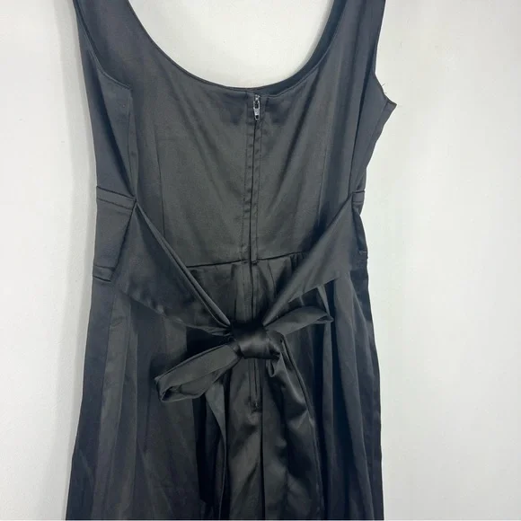 Y2K Tweeze Size 7 Black Satin Empire Waist Square Neck Dress TT1 - Picture 4 of 7